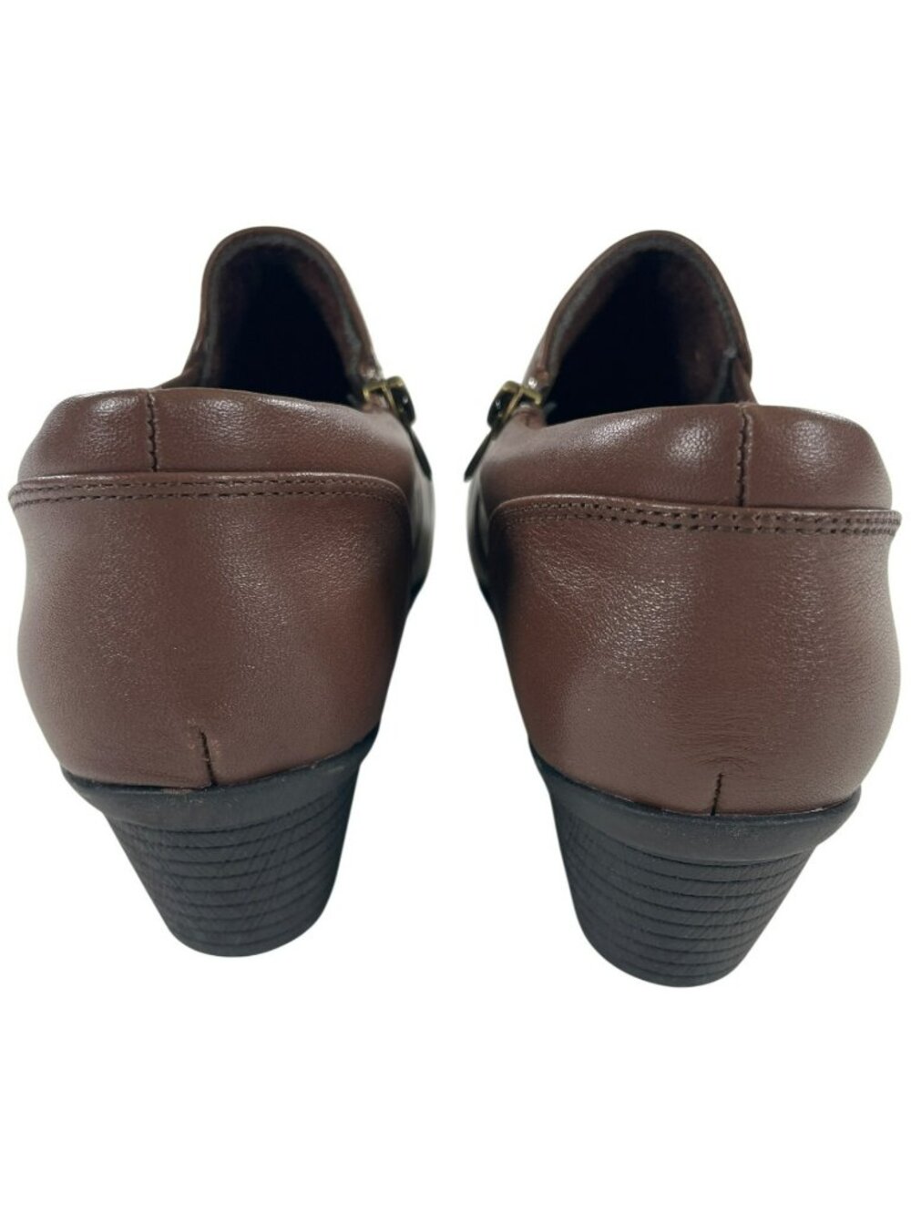 Spring Step Klay Pump Brown Leather Low Heel Zipper Shoes Women's Sz 8.5 NEW - Picture 7 of 11